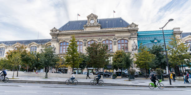 gare d'austerlitz railway station exterior view in paris, france